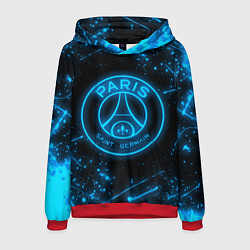 Толстовка-худи мужская PSG NEON STYLE SPORT ПСГ НЕОН, цвет: 3D-красный