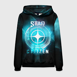 Толстовка-худи мужская Star Citizen spaceship, цвет: 3D-черный