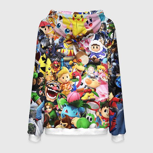 Мужская толстовка SUPER SMASH BROS ГЕРОИ ИГРЫ / 3D-Белый – фото 2