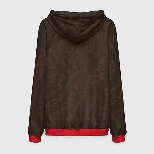 Мужская толстовка Крутой тигр в очках с цепью / 3D-Красный – фото 2