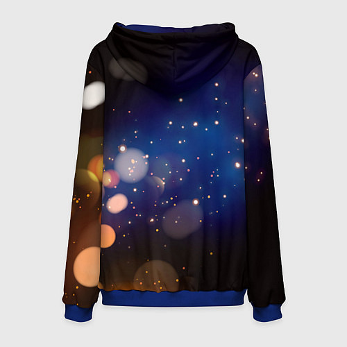 Мужская толстовка КОТ И ГОЛУБАЯ БАБОЧКА / 3D-Синий – фото 2