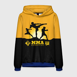Толстовка-худи мужская ММА Mixed Martial Arts, цвет: 3D-синий