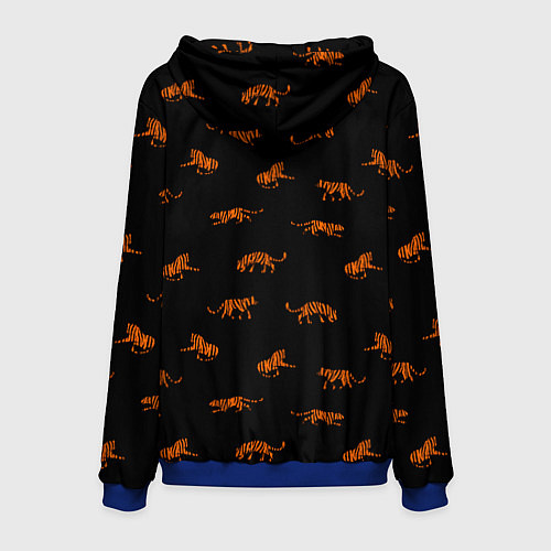 Мужская толстовка Тигры паттерн Tigers pattern / 3D-Синий – фото 2