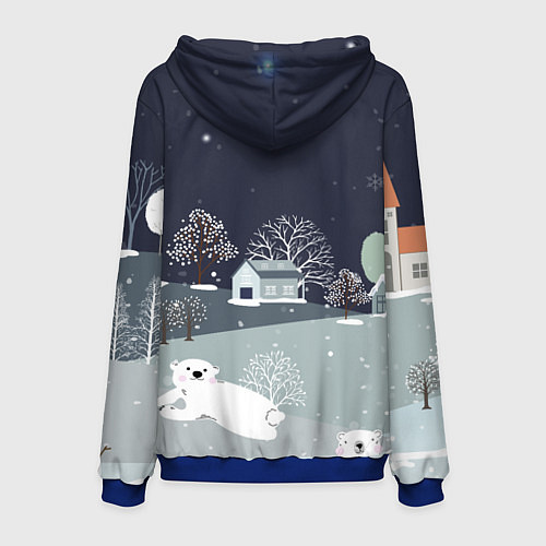 Мужская толстовка Мишки 2022 / 3D-Синий – фото 2