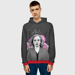 Толстовка-худи мужская Flowers Adele, цвет: 3D-красный — фото 2