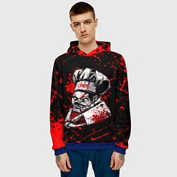 Толстовка-худи мужская DOTA 2 PUDGE, БРЫЗГИ КРАСОК, цвет: 3D-синий — фото 2