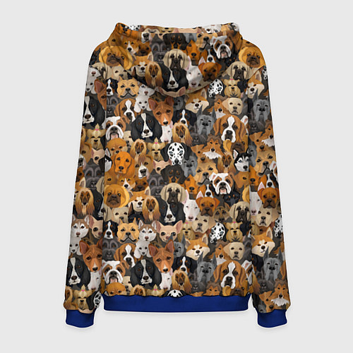 Мужская толстовка Собаки Разные Породы / 3D-Синий – фото 2