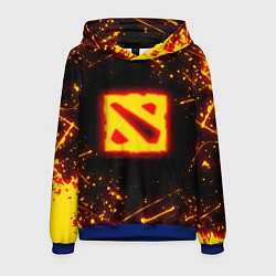 Толстовка-худи мужская DOTA 2 FIRE LOGO ДОТА 2 ОГНЕННЫЙ ЛОГО, цвет: 3D-синий