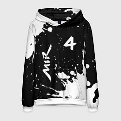 Толстовка-худи мужская МИР4 Краска, цвет: 3D-белый