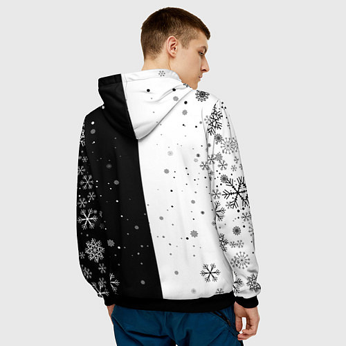 Мужская толстовка Новогодние два кота кувыркаются / 3D-Черный – фото 4