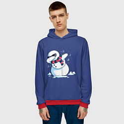 Толстовка-худи мужская Dab Snowman in a scarf, цвет: 3D-красный — фото 2