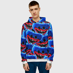 Толстовка-худи мужская УЖАСНОЕ ЛИЦО ХАГГИ ВАГГИ, цвет: 3D-белый — фото 2