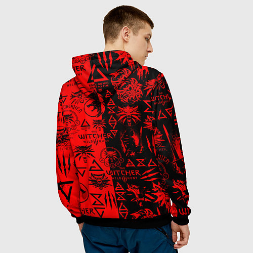 Мужская толстовка THE WITCHER LOGOBOMBING BLACK RED / 3D-Черный – фото 4