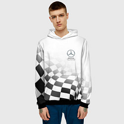 Толстовка-худи мужская MERCEDES, МЕРСЕДЕС СПОРТ, ФИНИШНЫЙ ФЛАГ, ФОРМУЛА 1, цвет: 3D-черный — фото 2