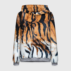 Толстовка-худи мужская Шкура тигра Новый год 2022, цвет: 3D-меланж