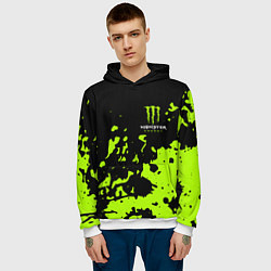 Толстовка-худи мужская Monster Energy green, цвет: 3D-белый — фото 2