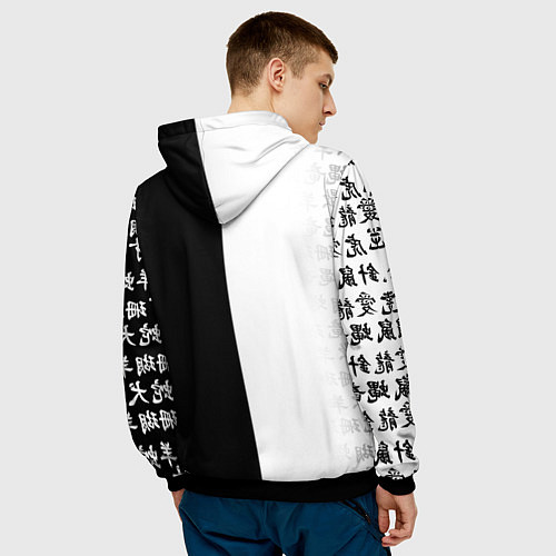 Мужская толстовка WALHALLA TEAM BLACK WHITE STYLE TOKYO REVENGERS / 3D-Черный – фото 4