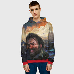 Толстовка-худи мужская Disco Elysium Harrier Du Bois, цвет: 3D-красный — фото 2