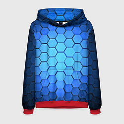 Толстовка-худи мужская Неоновые 3D ПЛИТЫ, цвет: 3D-красный