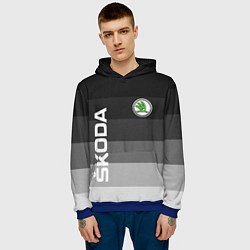 Толстовка-худи мужская SKODA, ШКОДА ГРАДИЕНТ, цвет: 3D-синий — фото 2
