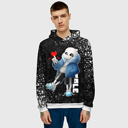 Толстовка-худи мужская НОВОГОДНИЙ САНС UNDERTALE НОВЫЙ ГОД, цвет: 3D-белый — фото 2