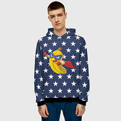 Толстовка-худи мужская Супер банан, цвет: 3D-черный — фото 2