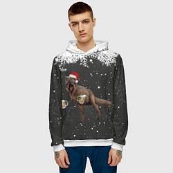 Толстовка-худи мужская ПИВОЗАВР НОВОГОДНЯЯ НОЧЬ, цвет: 3D-белый — фото 2