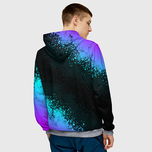 Мужская толстовка CS GO NEON SYMBOL STYLE SKIN КС ГО НЕОН / 3D-Меланж – фото 4