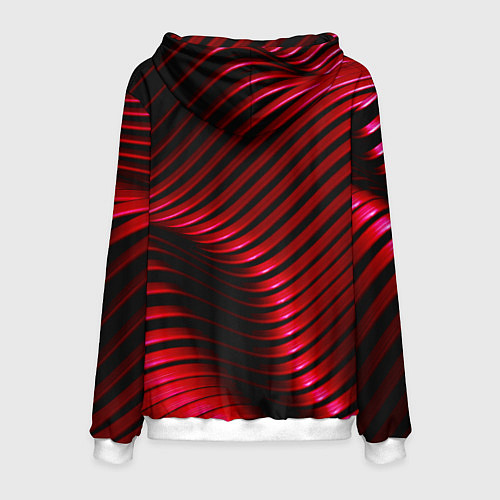 Мужская толстовка Волны красного металла / 3D-Белый – фото 2