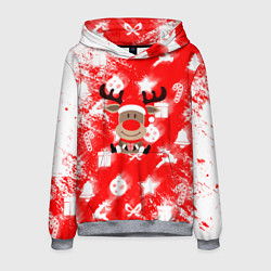 Толстовка-худи мужская Новый год в разгаре, цвет: 3D-меланж