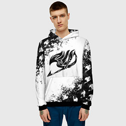 Толстовка-худи мужская ХВОСТ ФЕИ ЧЁРНЫЙ СИМВОЛ FAIRY TAIL BLACK, цвет: 3D-черный — фото 2