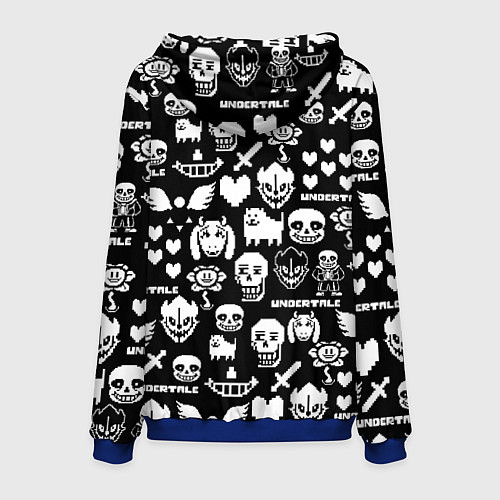 Мужская толстовка UNDERTALE PATTERN БЕЛЫЙ / 3D-Синий – фото 2