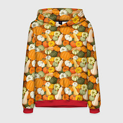 Толстовка-худи мужская Тыквы Pumpkin, цвет: 3D-красный