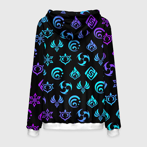 Мужская толстовка NEON SYMBOL HERO GENSHIN IMPACT / 3D-Белый – фото 2