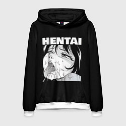 Толстовка-худи мужская HENTAI девочка ahegao, цвет: 3D-белый