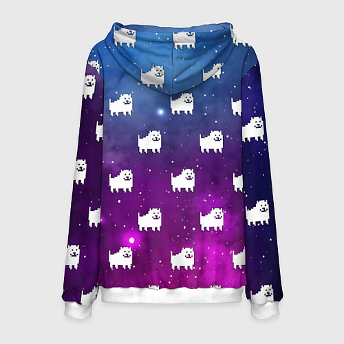 Мужская толстовка UNDERTALE DOGS PATTERN SPACE / 3D-Белый – фото 2