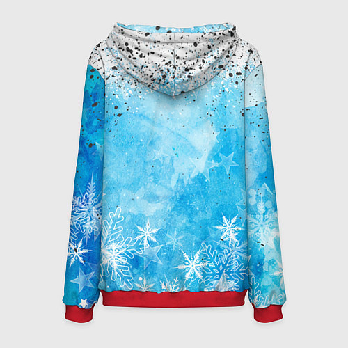 Мужская толстовка Санта на дино 2024 / 3D-Красный – фото 2