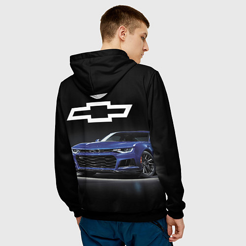 Мужская толстовка Chevrolet Camaro ZL1 Motorsport / 3D-Черный – фото 4