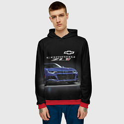 Толстовка-худи мужская Chevrolet Camaro ZL1 Motorsport, цвет: 3D-красный — фото 2