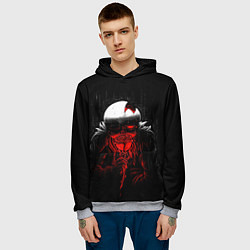 Толстовка-худи мужская UNDERTALE SANS BLOOD ROSE, цвет: 3D-меланж — фото 2