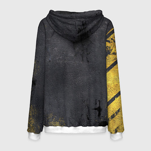Мужская толстовка Полосатый кот на асфальте / 3D-Белый – фото 2
