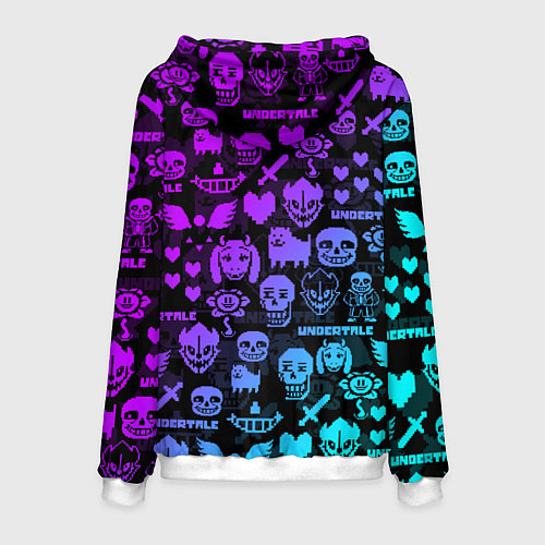 Мужская толстовка UNDERTALE NEON PATTERN УЗОР / 3D-Белый – фото 2
