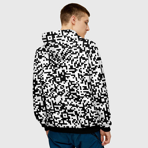 Мужская толстовка Стиль QR код / 3D-Черный – фото 4