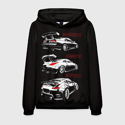 Толстовка-худи мужская NISSAN 300 ZX 350Z 370Z JDM STYLE, цвет: 3D-черный
