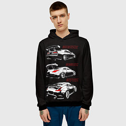 Толстовка-худи мужская NISSAN 300 ZX 350Z 370Z JDM STYLE, цвет: 3D-черный — фото 2