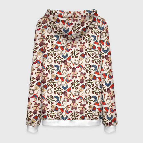 Мужская толстовка Россия паттерн светлый / 3D-Белый – фото 2