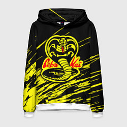 Толстовка-худи мужская Кобра Кай логотип, цвет: 3D-белый