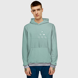 Толстовка-худи мужская На службе здоровья, цвет: 3D-меланж — фото 2