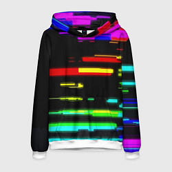 Толстовка-худи мужская Color fashion glitch, цвет: 3D-белый