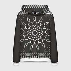 Толстовка-худи мужская Узор из бусин, цвет: 3D-белый